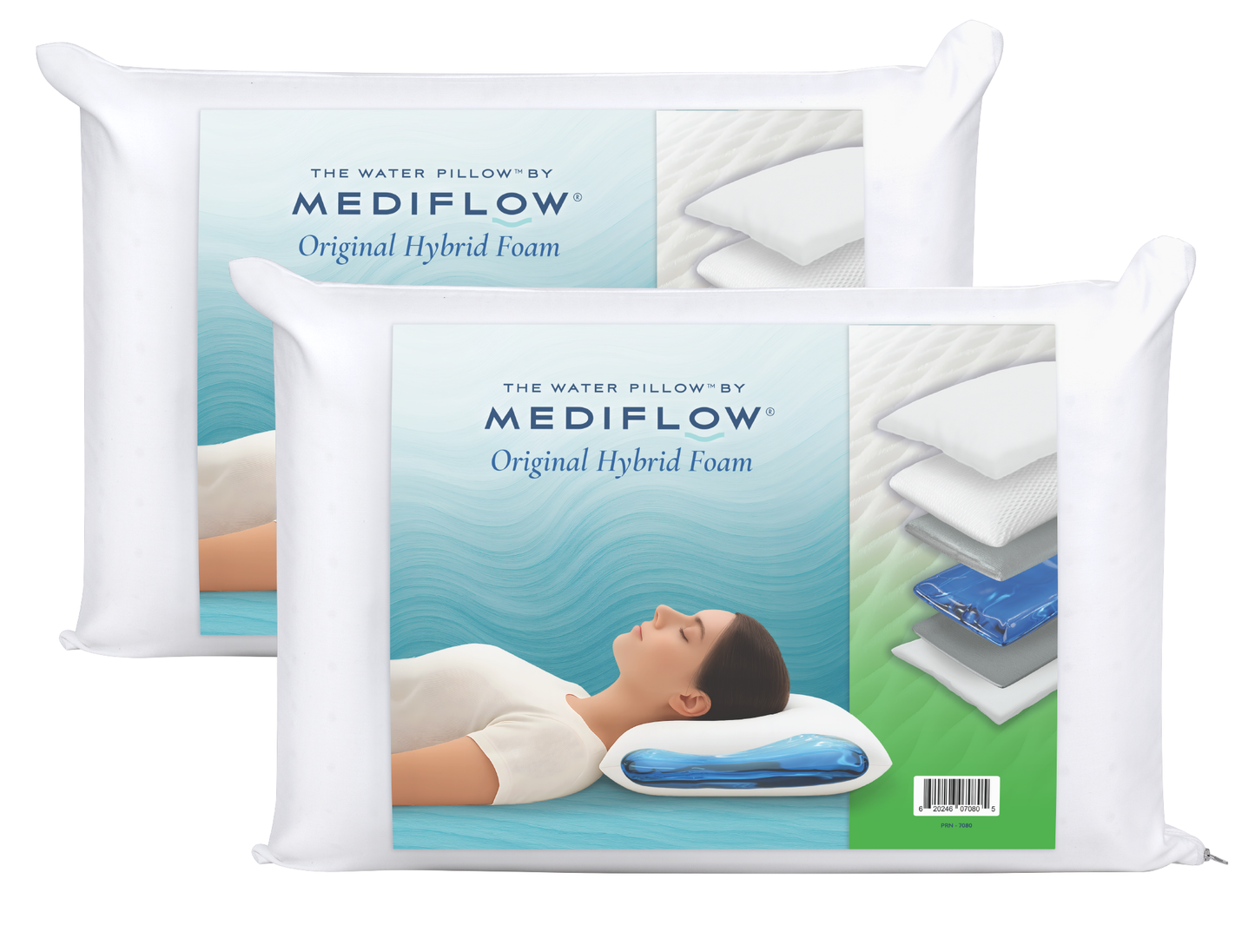 Mediflow Water Pillow - Original Hybrid Memory Foam