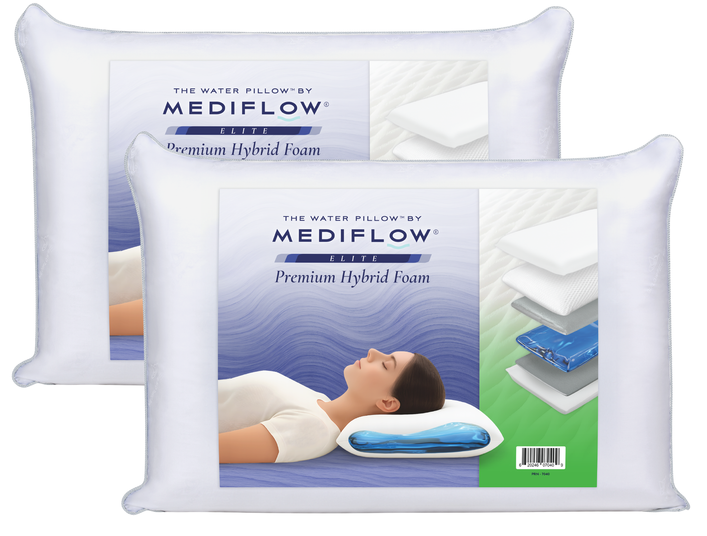 Mediflow Water Pillow - Elite Hybrid Memory Foam