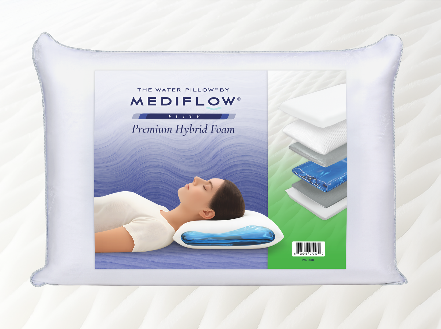 Mediflow Water Pillow - Elite Hybrid Memory Foam